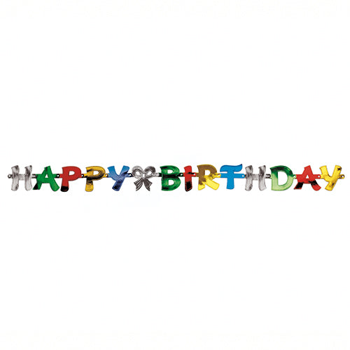 Die PAPSTAR Grußkette "Happy Birthday" (1,4 m) von der PAPSTAR GmbH ist ein farbenfrohes Banner mit bunten Buchstaben - die ideale festliche Dekoration für jede Geburtstagsparty. Sie wird im Einzelpack geliefert und sieht vor weißem Hintergrund besonders schön aus.