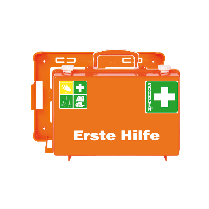 Kit di primo soccorso SN-CD arancione con contenuto standard ERW DIN 13157
