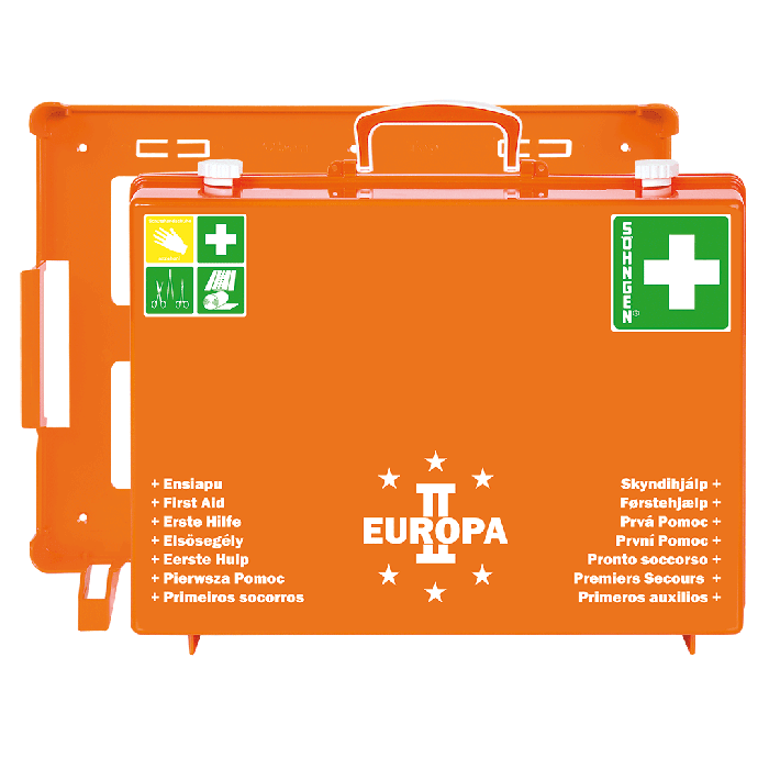 Trousse de premiers secours EUROPA II orange, complète