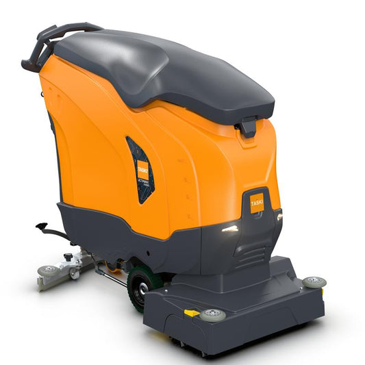 Der TASKI ULTIMAXX 2900 RB55 Performance BMS 25A EBU von Diversey Deutschland ist eine Scheuersaugmaschine der nächsten Generation mit Radantrieb, 63L Tank, 55cm Doppelbürste und hinterem Bediengriff - ideal für die effiziente Großflächenreinigung.