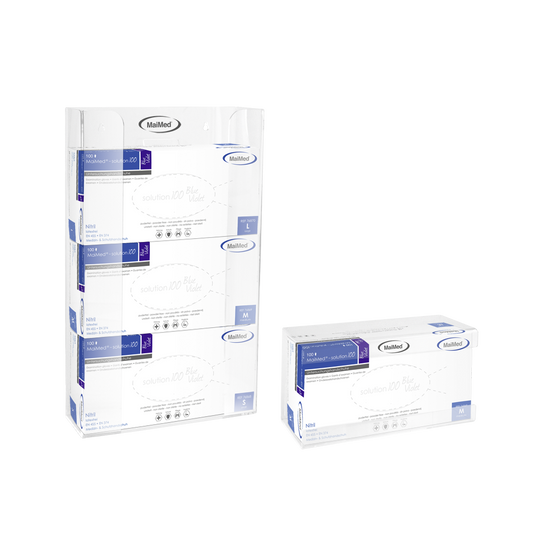 MaiMed- Wandhalter für Handschuhboxen mit Feder aus Acryl - Maße: 246x106x135mm - 1er | Packung (1 Stück)