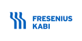 Fresenius Kabi Logo mit drei blauen Wellenlinien links und blauem Schriftzug rechts, auf weißem Hintergrund dargestellt