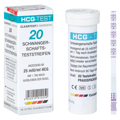 Test d'effacement des bandes de test de grossesse HCG - 20 pièces | Pack (20 tests)
