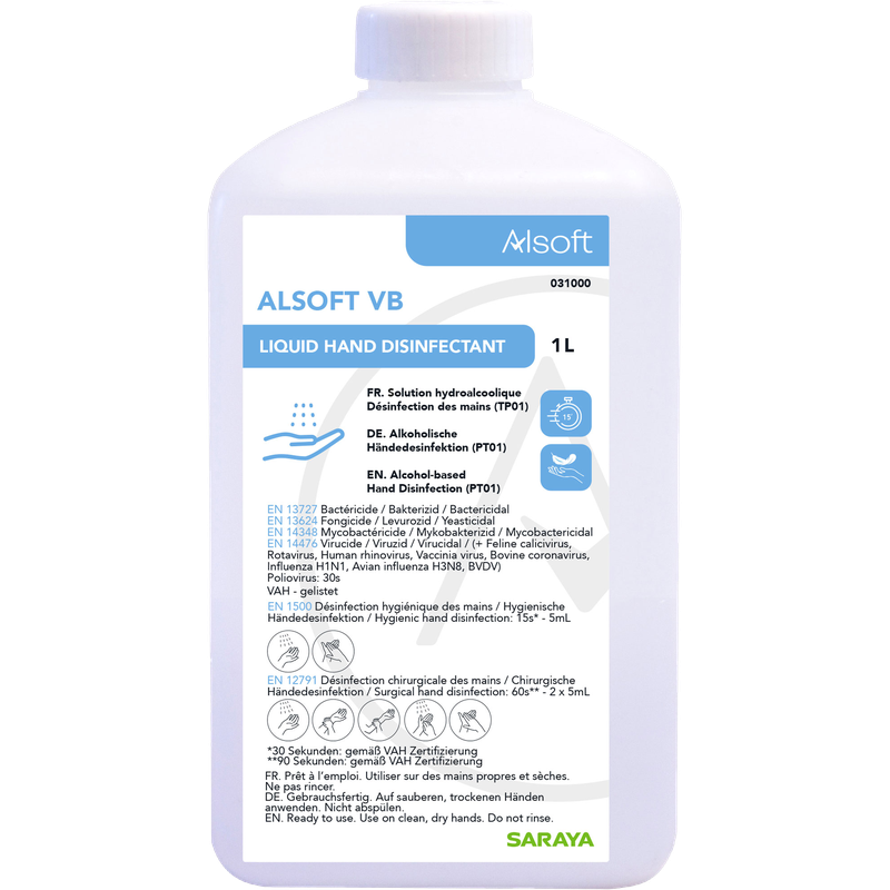 Saraya Alsoft VB hand disinfection