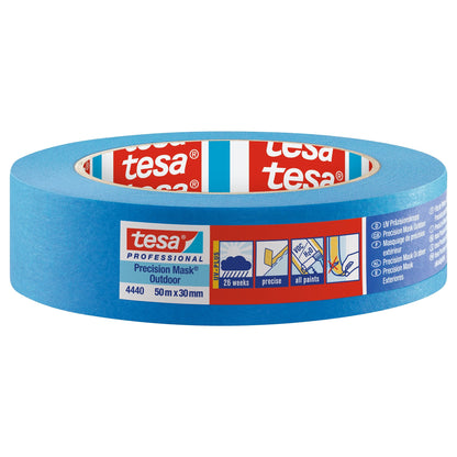 tesa Professional 4440 Präzisionskrepp Außen UV PLUS Malerband, blau 50 m x 30 mm