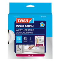 tesa INSULATION Dichtungsband Gummi L, weiß 25 m x 9 mm