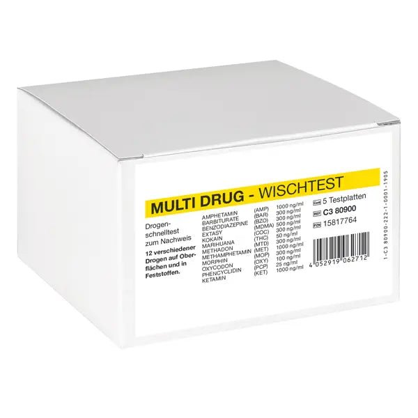 Cleartest Multi Drug Wipe Test con combinazione di 12 farmaci, piastra di prova