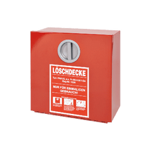Wall-mounted container for fire blanket, EN standard, empty, metal, 300x300x125 mm