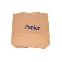 Une pile de sacs en papier brun de la marque EMIL DEISS KG DEISS 7004 (70 x 95 + 20 cm, 70 g/m², lot de 2, 25 pièces) portant l'inscription bleue « Papier » sur le devant, idéaux pour un usage industriel ou comme sacs poubelle écologiques dans les systèmes de collecte des déchets.