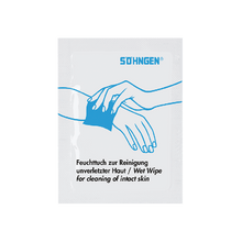 Individual wet wipes for cleaning intact skin