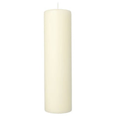 The PAPSTAR Flat-top pillar candle, Ø 80 mm, in ivory, from the PAPSTAR A GmbH stands upright against a white background.