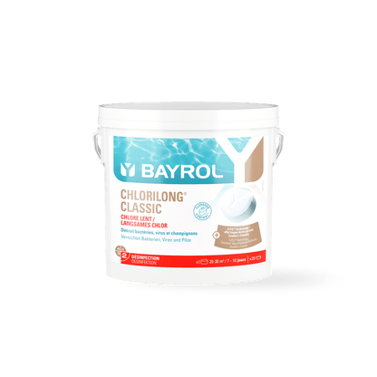 Pastilles de chlore à dissolution lente BAYROL Chlorilong® CLASSIC pour piscine