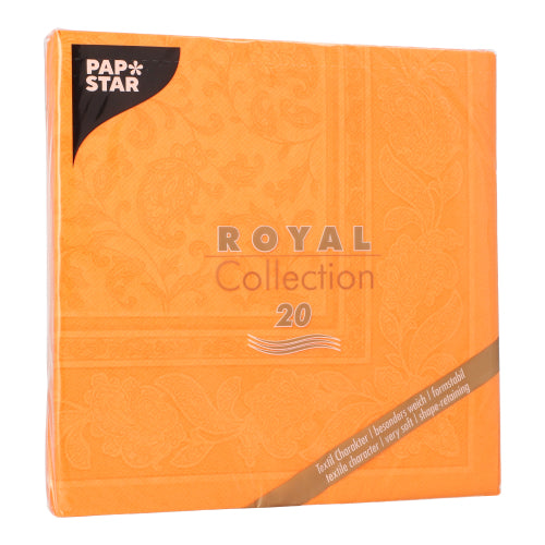 Ein 20er-Pack PAPSTAR "ROYAL Collection" Servietten (40x40 cm, 1/4-Faltung) der PAPSTAR GmbH - FSC-zertifizierte, weiche, saugfähige und textilähnliche Premium-Tissue-Servietten mit dezentem floralem Muster für jeden Anlass.