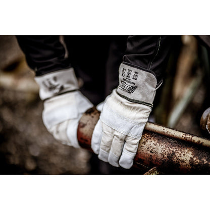 NITRAS HADES, Schnittschutzhandschuhe, naturfarben / grau