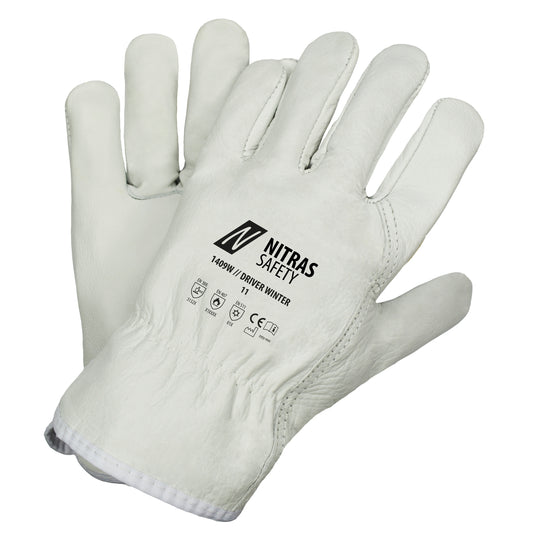 NITRAS DRIVER WINTER, Rindvolllederhandschuhe, grau