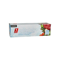 Starpak : 100 sachets de congélation, LLDPE, 1 l (24 cm x 16 cm), transparents, présentés dans une boîte pliante pour une conservation sûre des aliments ; l'emballage représente de la viande et des légumes surgelés.