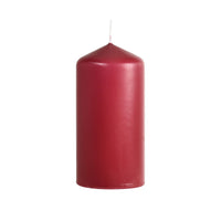 A cylindrical, unscented pillar candle from Duni GmbH (130 x 60 mm, approx. 40 hours) in dark red with a white wick stands upright against a plain white background.