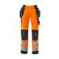 Pantaloni MASCOT® Wigan da artigiano, arancione ad alta visibilità/nero-blu