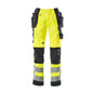 Pantaloni MASCOT® Wigan da artigiano, giallo ad alta visibilità/nero-blu
