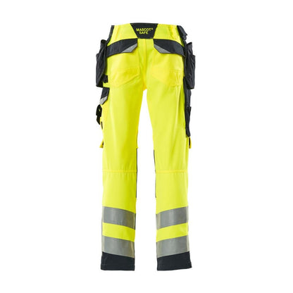 Pantaloni MASCOT® Wigan da artigiano, giallo ad alta visibilità/nero-blu