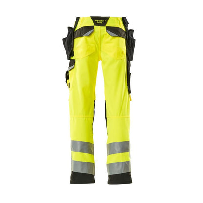 Pantaloni MASCOT® Wigan da artigiano, giallo/nero ad alta visibilità