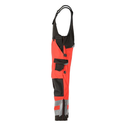 MASCOT® Newcastle Latzhose, hi-vis rot/dunkelanthrazit