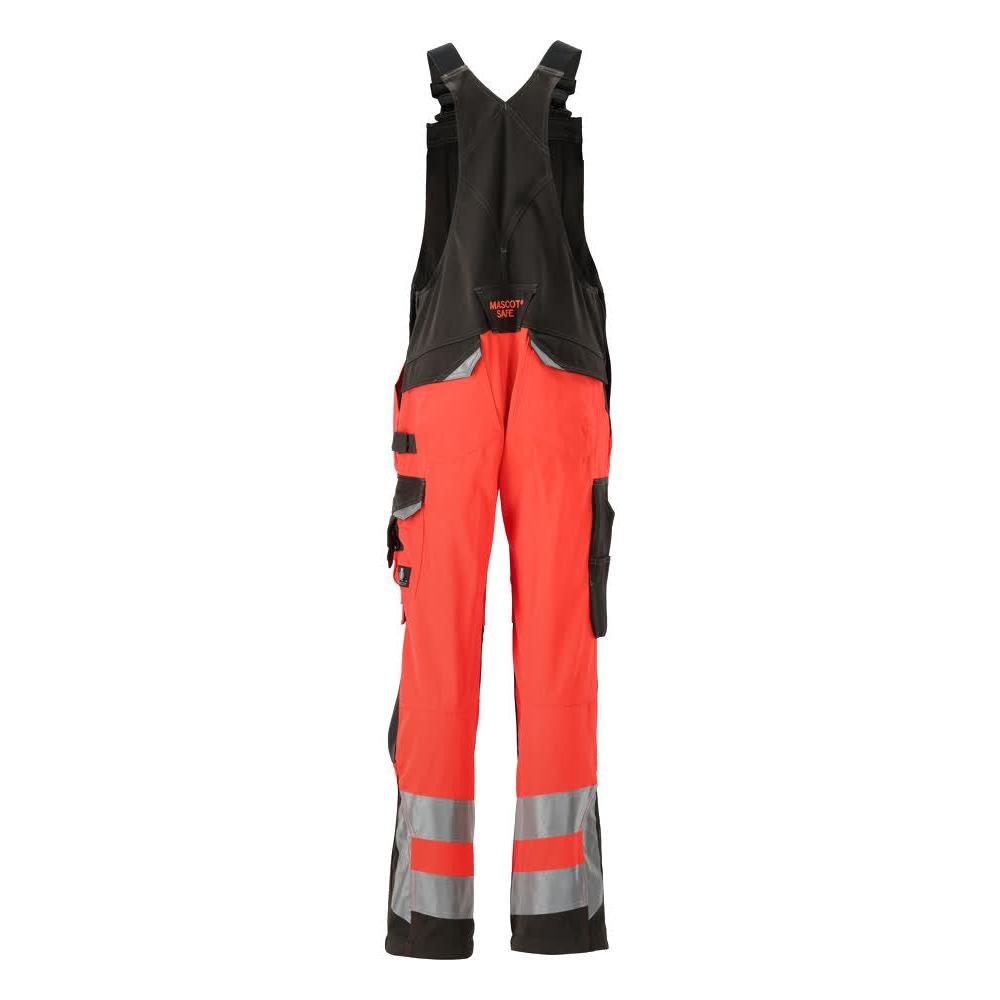 MASCOT® Newcastle Latzhose, hi-vis rot/dunkelanthrazit