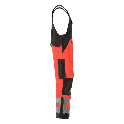 MASCOT® Newcastle Latzhose, hi-vis rot/dunkelanthrazit