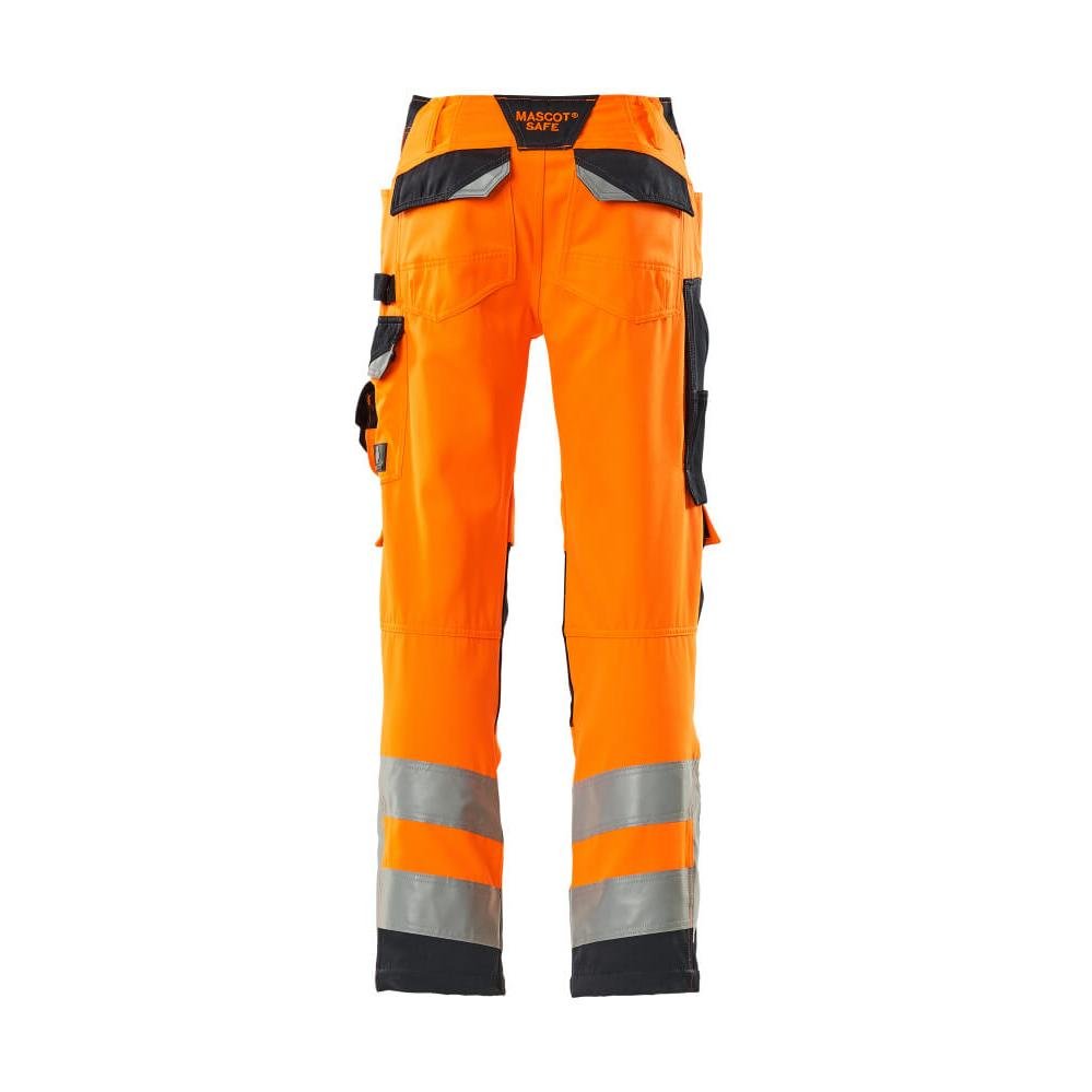 Pantaloni MASCOT® Kendal, arancione ad alta visibilità/nero-blu