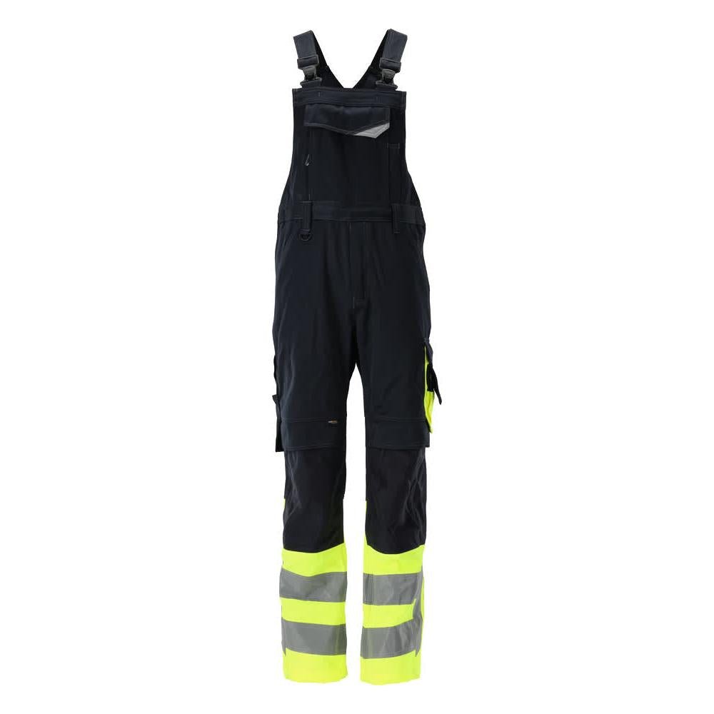 MASCOT® Sunderland dungarees, black blue/hi-vis yellow