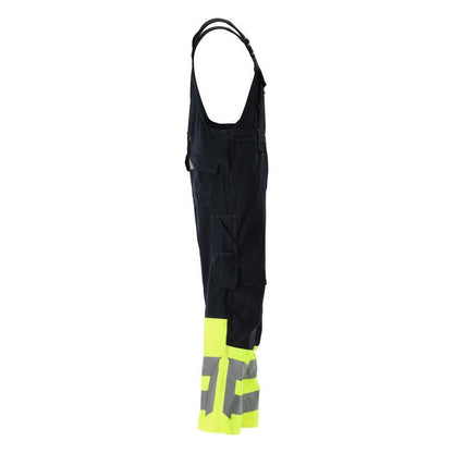 MASCOT® Sunderland dungarees, black blue/hi-vis yellow