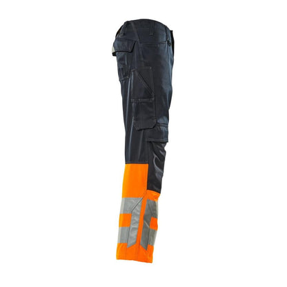 MASCOT® Leeds trousers, black blue/hi-vis orange