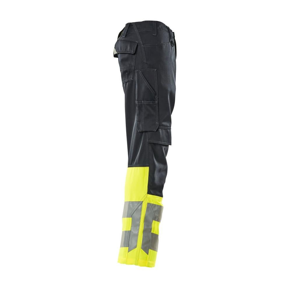 Pantalon MASCOT® Leeds, noir bleu/jaune haute visibilité