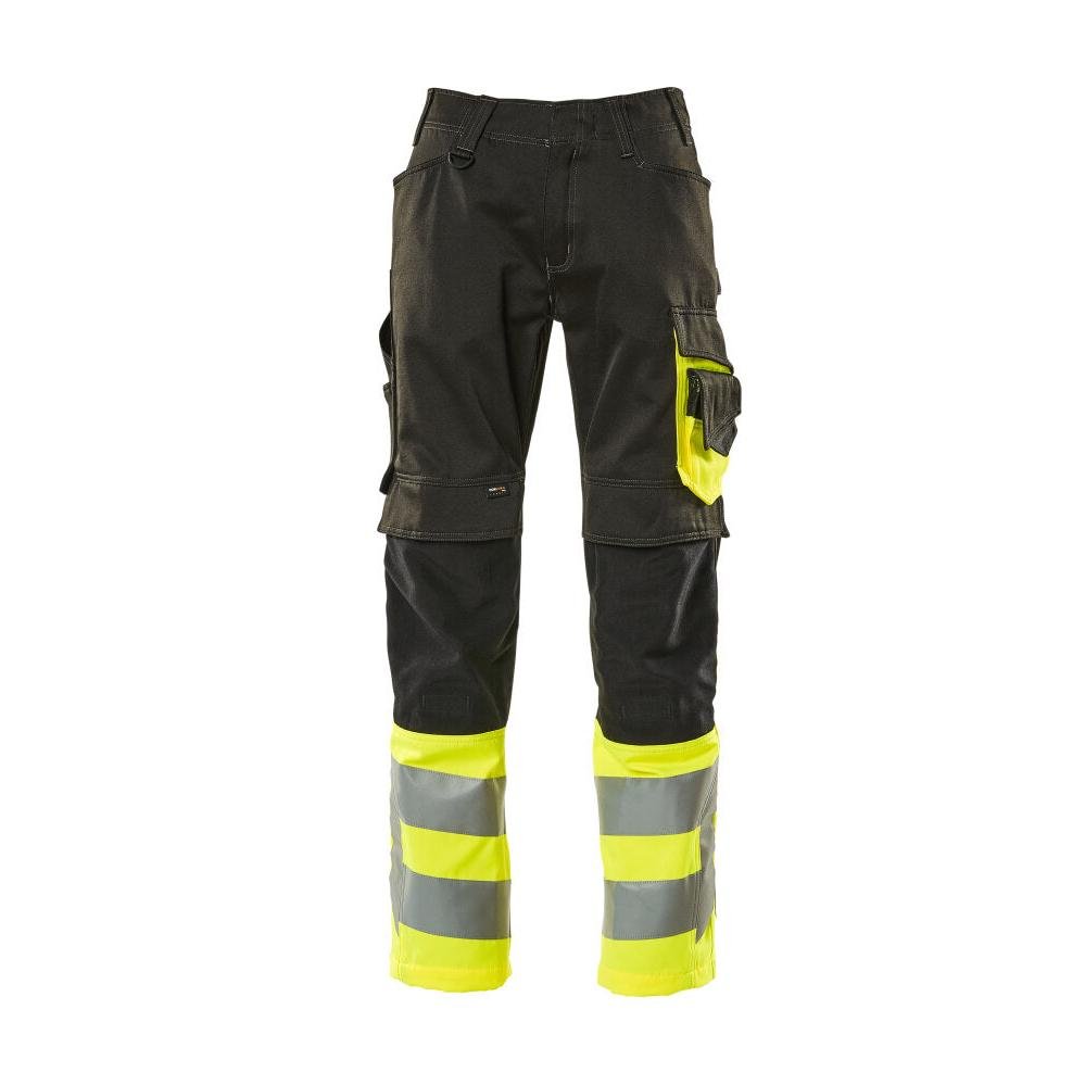 Pantalon MASCOT® Leeds, noir/jaune haute visibilité