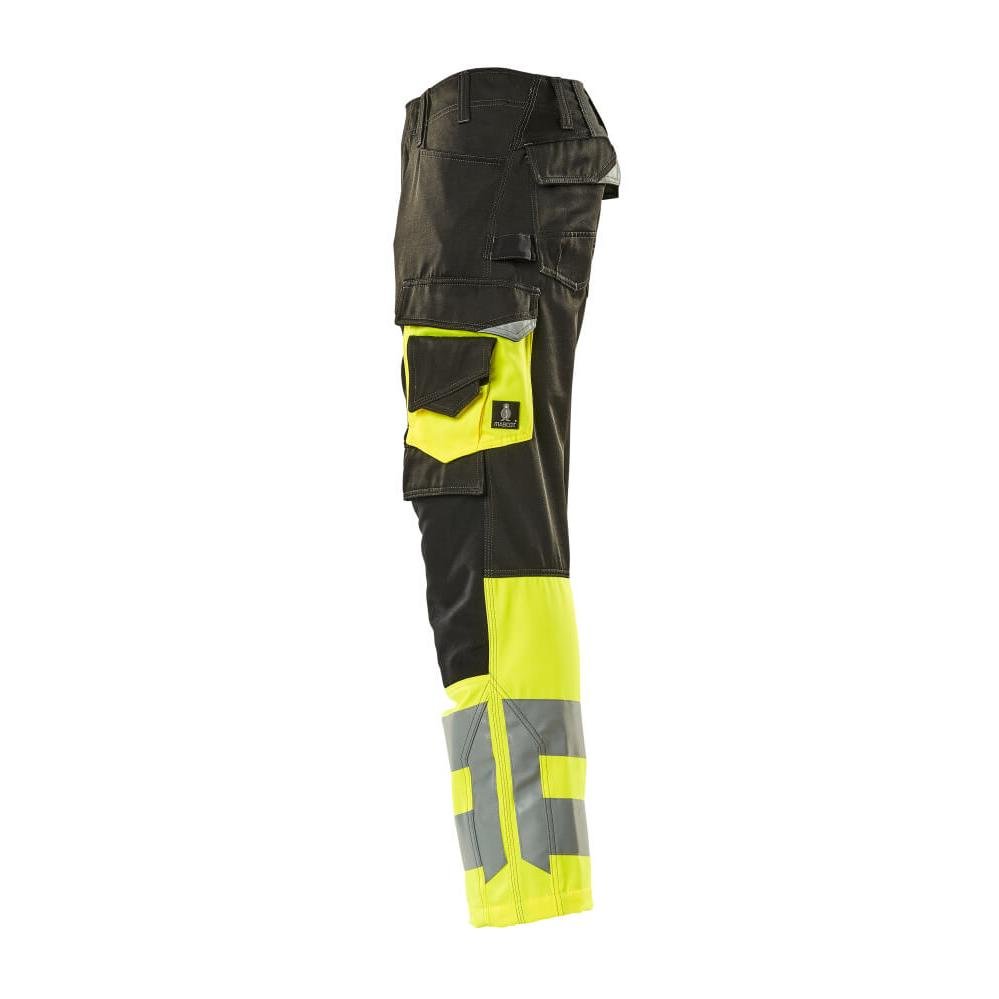 Pantalon MASCOT® Leeds, noir/jaune haute visibilité