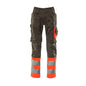 MASCOT® Leeds pantalon, anthracite foncé/rouge haute visibilité