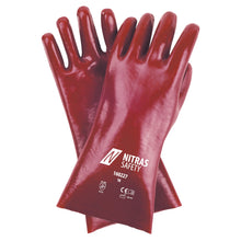 NITRAS PVC-Handschuhe, rot, EN 388 Baumwoll-Trikot | Packung (12 Paare)