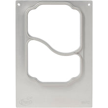 Die rechteckige silberne Metallkassette DF10/20 2-comp der Duni GmbH mit zwei miteinander verbundenen Mittelausschnitten - ideal für Gastronomie und Take away. Geprägt mit dem Duni-Logo und "161172" an den unteren Ecken, passend für 500/400 ml PP-Schalen.