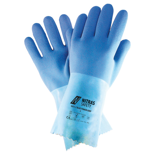 NITRAS BLUE POWER GRIP, Chemikalienschutzhandschuhe, blau