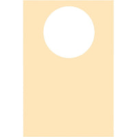 Un bavaglino Dunicel color crema della Duni GmbH, 40x60 cm, con un ampio foro circolare nella parte centrale superiore. Il resto di questo bavaglino monouso di alta qualità è privo di stampe. Venduto in confezioni da 50 pezzi.