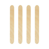 Four PAPSTAR Wooden cocktail stirrers (15 cm) for caipirinha cocktails are arranged vertically side by side on a white background.