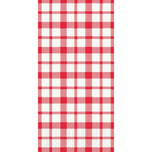 Die Duni GmbH Zellt.Serv. 40x40 mm, 3-lagig, 1/8 F. Giovanni-Servietten (250er Pack) zeigen ein klassisches rot-weißes Gingham-Karomuster mit gleichmäßig wiederkehrendem Motiv und einer praktischen 1/8-Faltung.