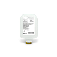 The CWS PureLine Foam Standard 600 ml is a clear refill cartridge for foam soap dispensers that features a white label with product information, ingredients, and a barcode, as well as a yellow bottom nozzle. Brand: CWS.