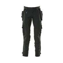 Hose mit Hängetaschen, Stretch Hose, schwarz