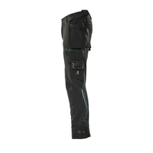 Hose mit Hängetaschen, Stretch Hose, schwarz