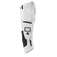 Dreiviertel-Hose, Hängetaschen, Stretch Dreiviertel-Hose, weiss