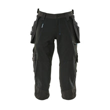 Dreiviertel-Hose, Hängetaschen, Stretch Dreiviertel-Hose, schwarz