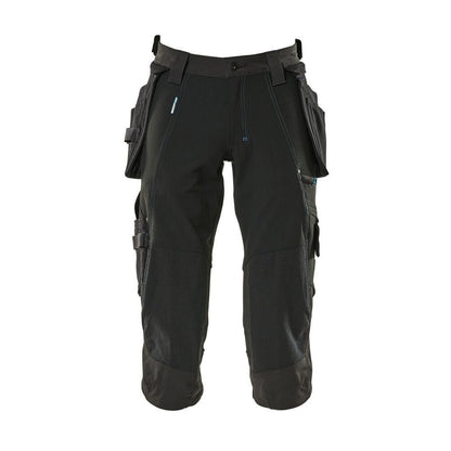 Pantalon trois-quarts, poches suspendues, pantalon trois-quarts stretch, noir