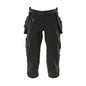 Dreiviertel-Hose, Hängetaschen, Stretch Dreiviertel-Hose, schwarz