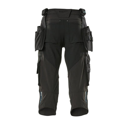 Pantalon trois-quarts, poches suspendues, pantalon trois-quarts stretch, noir
